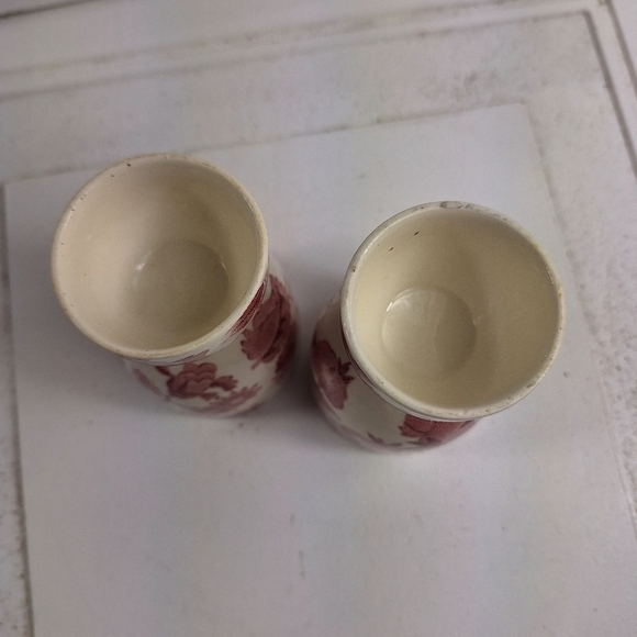 Vintage Red Pink China Egg Cups, Set Of 2 - Picture 3 of 4